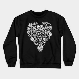 White Floral Heart of Flowers Mothers Day Crewneck Sweatshirt